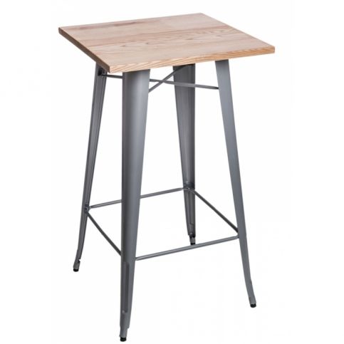 . Barový stůl France Ash Wood Silver, 60x60x106 cm - Alomi Design