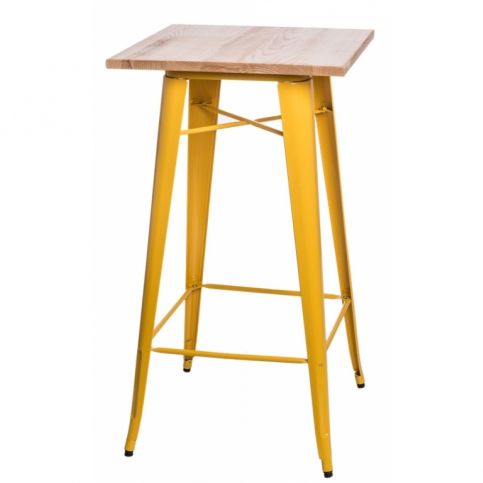 . Barový stůl France Ash Wood Yellow, 60x60x106 cm - Alomi Design