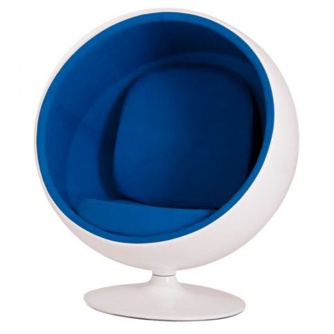 Designové křesílko Ball Chair, bílá/modrá 40917 CULTY - Designovynabytek.cz