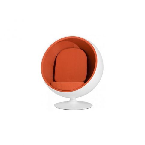 Designové křesílko Ball Chair, bílá/tmavě oranžová BALL-12 CULTY + - Designovynabytek.cz