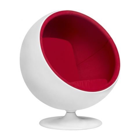 Designové křesílko Ball Chair, bílá/červená 3565 CULTY - Designovynabytek.cz