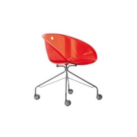 Konferenční židle Gliss 968 (Transparentní červená)  - Designovynabytek.cz