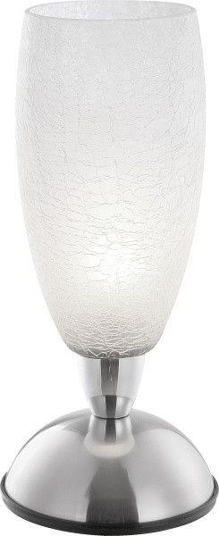 Globo 21921 stolní lampa Auriga 1x40W | E14 - dotykový vypínač, matný nikl, imitace popraskaného skla - Dekolamp s.r.o.