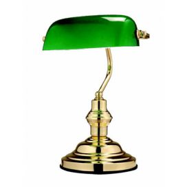 Globo GLOBO 2491 - Stolní lampa ANTIQUE 1xE27/60W zelená - zlatá 