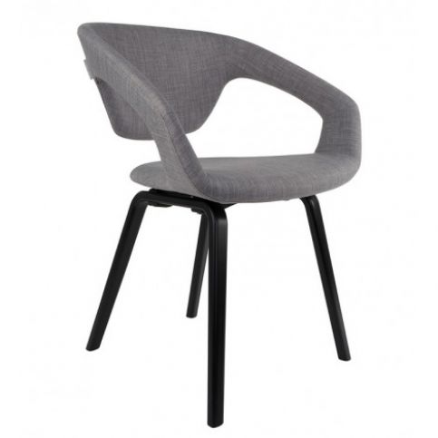 Jídelní židle ZUIVER FLEXBACK, černá podnož, šedá 1200127 Zuiver - Designovynabytek.cz