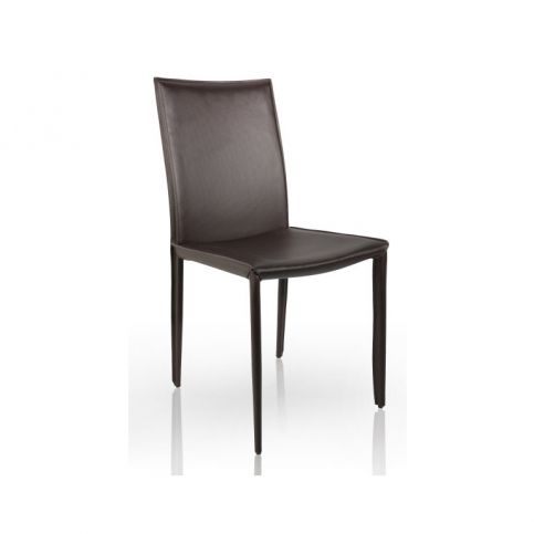 INV Designová jídelní židle Como kávová, regenerovaná kůže - Design4life