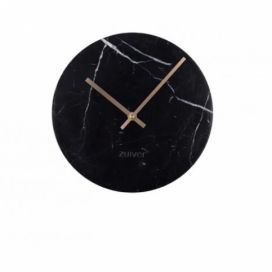 Černé mramorové nástěnné hodiny ZUIVER MARBLE TIME 25 cm