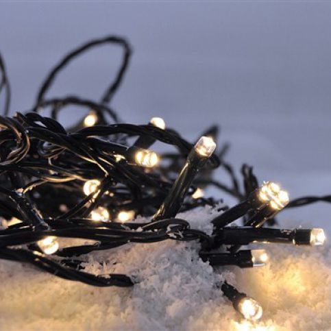 LED venkovní vánoční řetěz, 50LED, 5m, 3m přívod, 8 funkcí, IP44, 3x AA, teplá bílá - Rozsvitsi.cz - svítidla