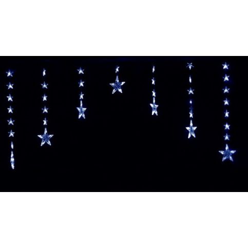 LED vánoční závěs, hvězdy, 62 LED, 0,9 x 2m, přívod 3m, IP20, bílý + poštovné zdarma - Rozsvitsi.cz - svítidla