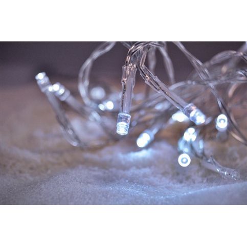 LED vánoční řetěz, 3m, 20xLED, 3x AA, bílé světlo, transparentní kabel - Rozsvitsi.cz - svítidla