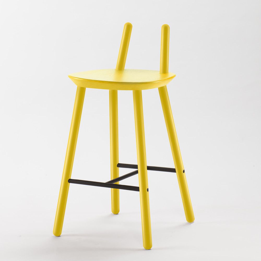 Žlutá  barová židle z masivu EMKO Naïve - Bonami.cz