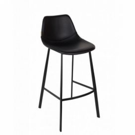 Sada 2 černých barových židlí Dutchbone Franky, výška 106 cm