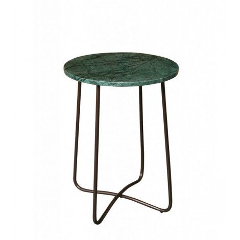 Zelený mramorový odkládací stolek Dutchbones, ⌀ 41 cm - Bonami.cz