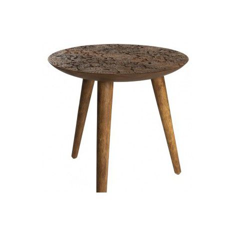 Hnědý dřevěný odkládací stolek DUTCHBONE BY HAND 40 cm - Designovynabytek.cz