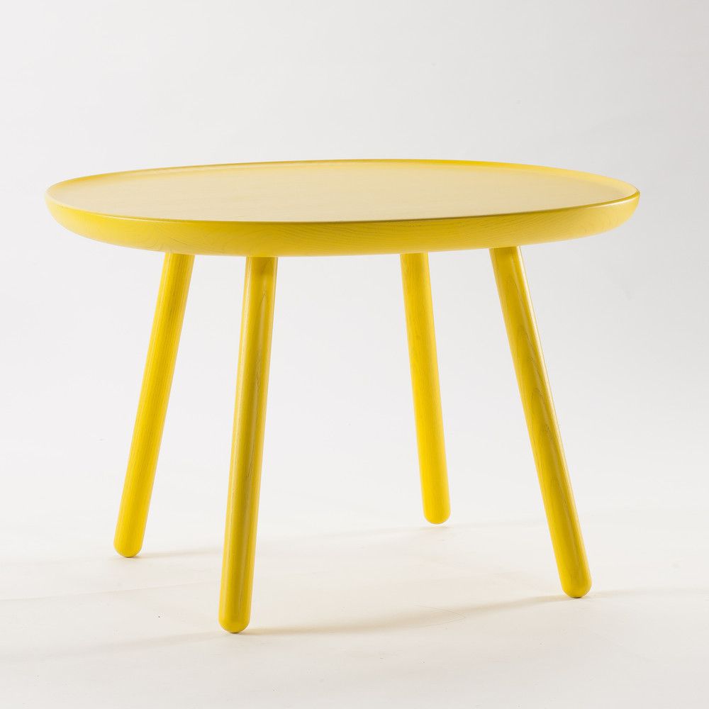Žlutý stolek z masivu EMKO Naïve, ø 64 cm - Bonami.cz