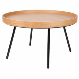 Dubový konferenční stolek ZUIVER OAK TRAY s odnímatelnou deskou 78 cm