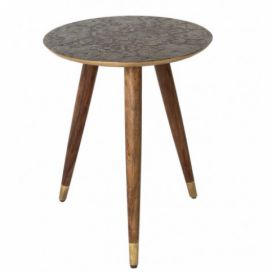 Mosazný odkládací stolek DUTCHBONE Bast 40 cm