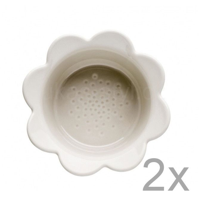 Sada 2 béžových porcelánových misek Sagaform Piccadilly Flowers, 13 x 6,5 cm - Bonami.cz