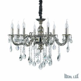 závěsné stropní svítidlo Ideal lux Impero SP8 014395 8x40W E14  - starožitné stříbro/luxusní
