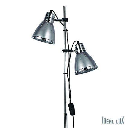 stojací lampa Ideal lux Elvis PT2 042794 2x60W E27  - stříbrná - Dekolamp s.r.o.