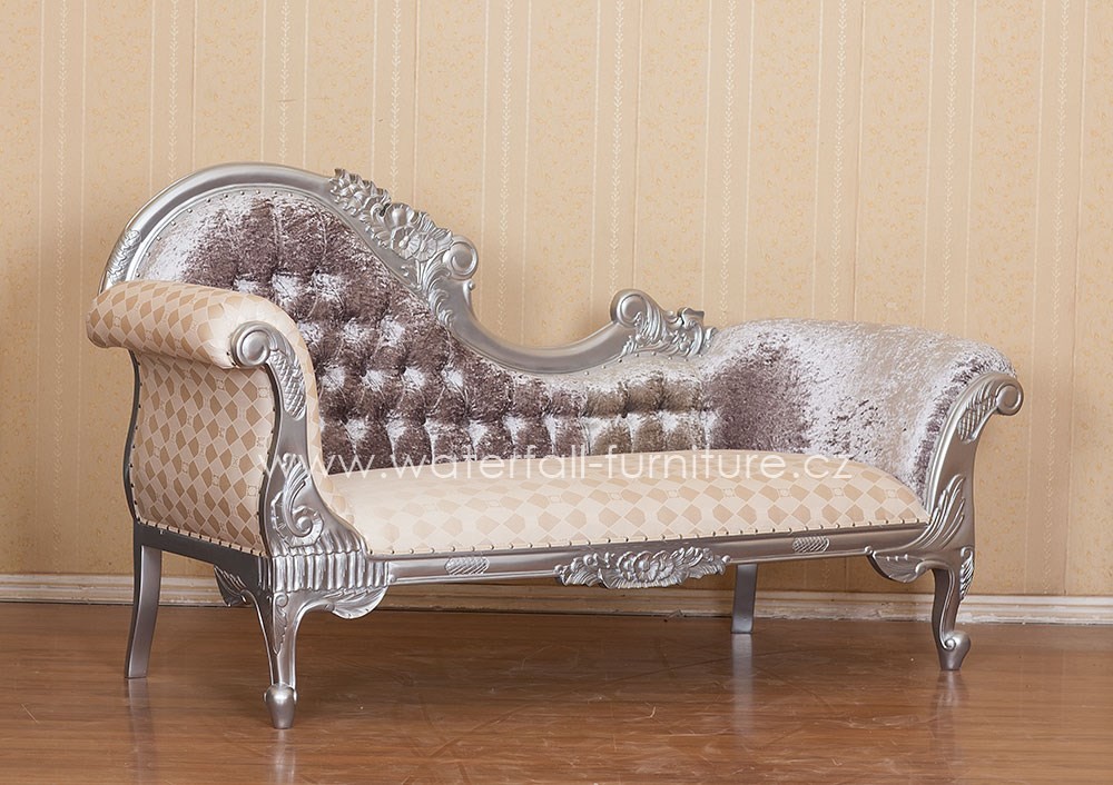 Stříbrné barokní sofa - Waterfall® designový nábytek
