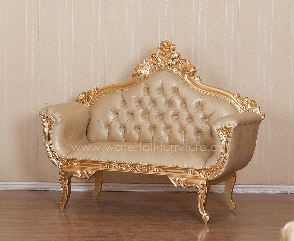 Dvojité zlaté barokní sofa Gold Leaf - Waterfall® designový nábytek