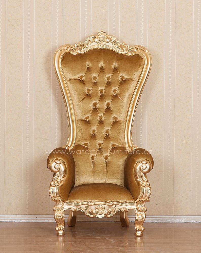 Zlaté královské křeslo - Waterfall® designový nábytek