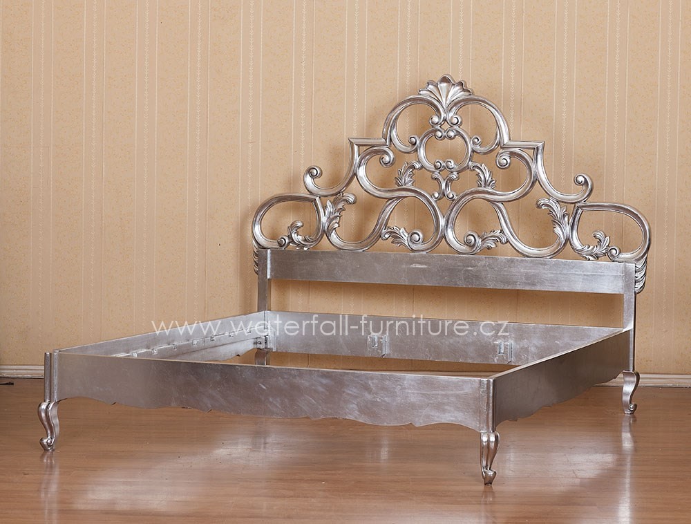 Retro stříbrná postel Silver Leaf 180cm - Waterfall® designový nábytek
