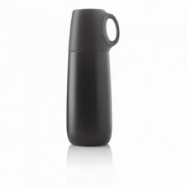 Černá termoska s hrníčkem XD Design Bopp, 600 ml