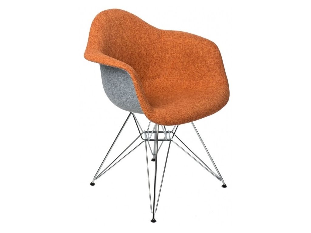 Jídelní židle P018 Duo inspirovaná DAR šedo-oranžová  - 96design.cz