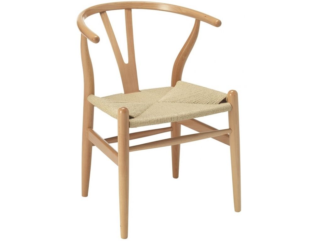 Jídelní židle Wicker inspirovaná Wishbone přírodní  - 96design.cz