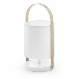 Bílá bavlněná stolní lampa Kave Home Zayma