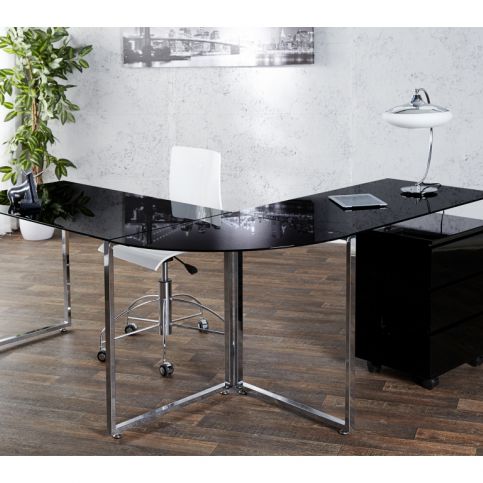 INV Rohový psací stůl MAURO černý - Design4life
