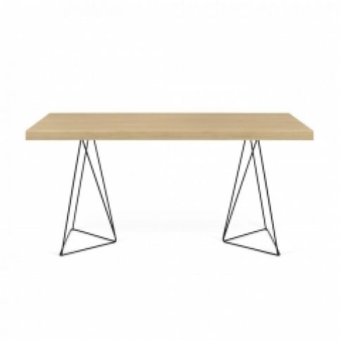 TH Stůl SOLVAS TRIANGLE 160 cm (Dub (dýha),černé nohy)  - Design4life
