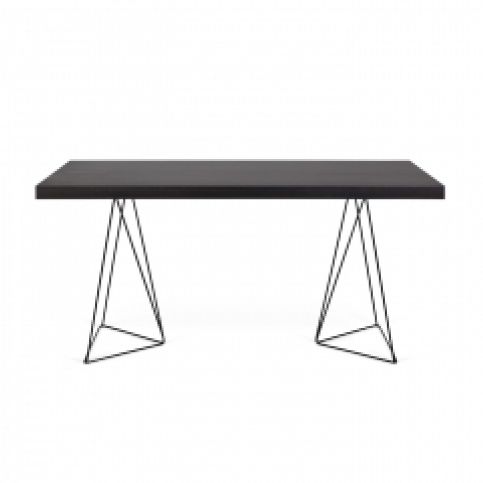 TH Stůl SOLVAS TRIANGLE 160 cm (Wenge (buk- dýha, mořený v černé, černé nohy)  - Design4life