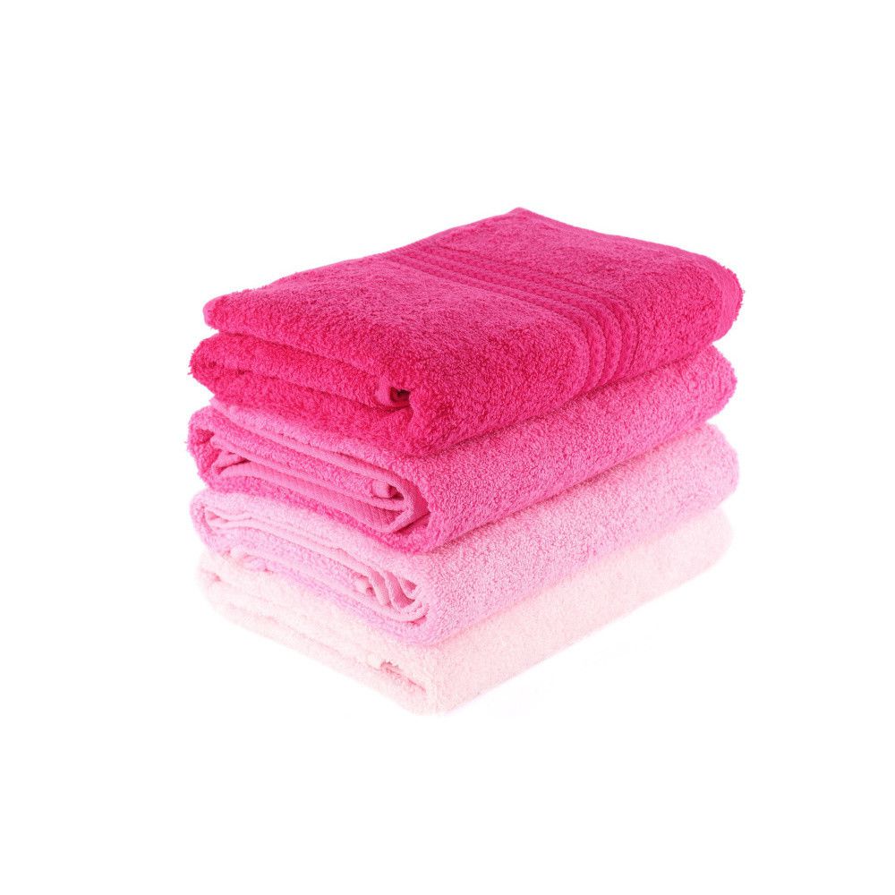 Sada 4 růžových bavlněných ručníků Rainbow, 50 x 90 cm - Bonami.cz