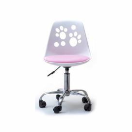 Design4life: design4life Otočná židle pro děti PETS Bílo-růžová