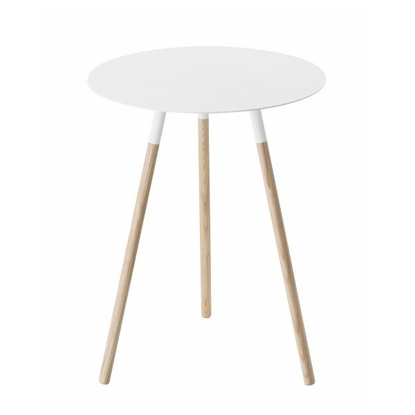 Bílý stolek s nohami z bukového dřeva YAMAZAKI Tosca - Bonami.cz