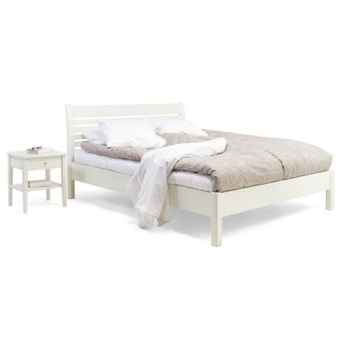 Bílá ručně vyráběná postel z masivního březového dřeva Kiteen Anniina, 180 x 200 cm - Bonami.cz