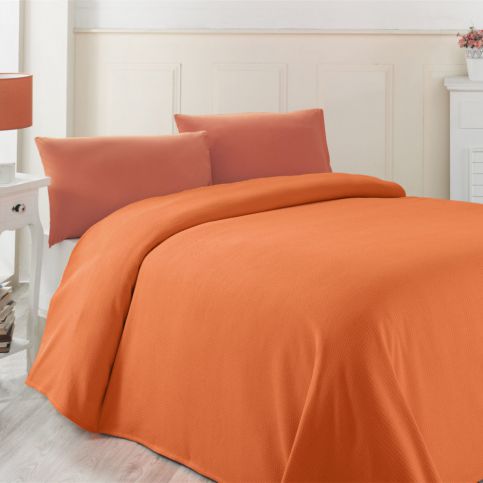 Oranžový lehký přehoz přes postel Oranj, 200 x 230 cm - Bonami.cz