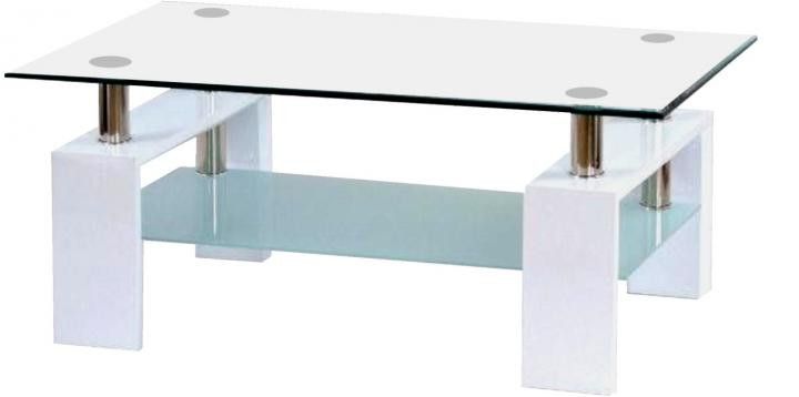 Falco Konferenční stolek A 08-3 bílý/bílé horní sklo - ATAN Nábytek