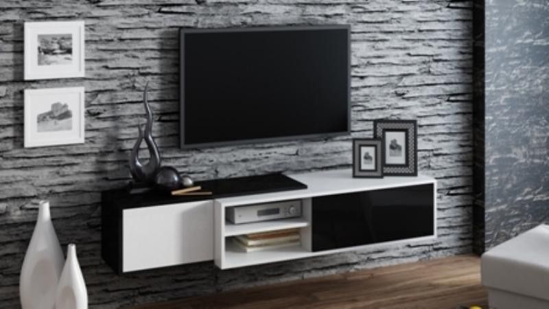 Cama Televizní stolek Sigma 1A - bílá+černá/černá+bílá - ATAN Nábytek