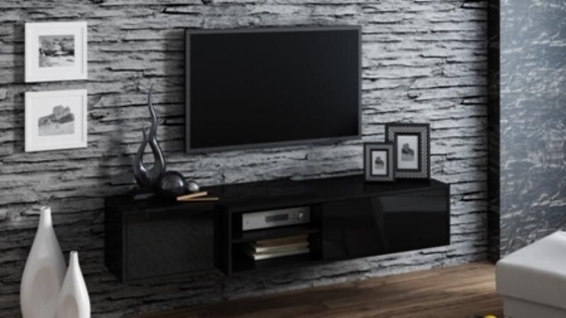 Cama Televizní stolek Sigma 1E- černá/černá - ATAN Nábytek