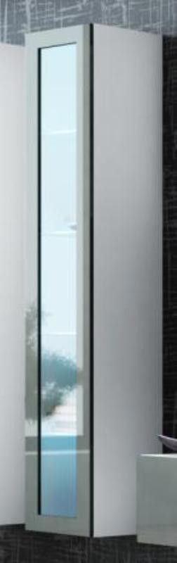 Cama Vitrína VIGO vysoká, prosklené dveře - bílá/šedá - ATAN Nábytek