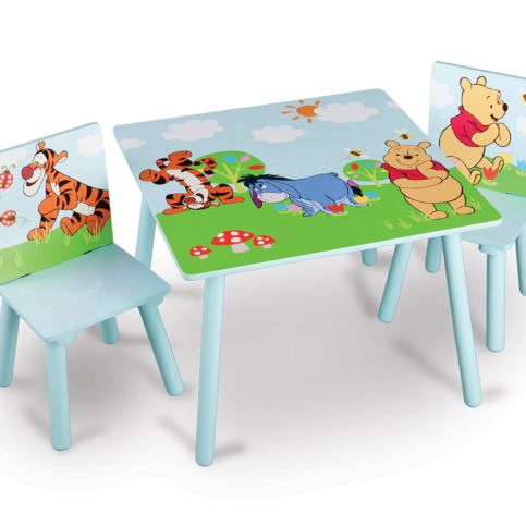 Forclaire Dětský stůl s židlemi Medvídek Pú - ATAN Nábytek