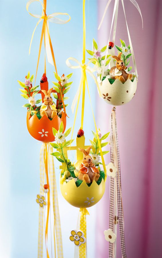Weltbild Závěsné velikonoční dekorace Skořápky se zajíčky, sada 3 ks - Velký Košík