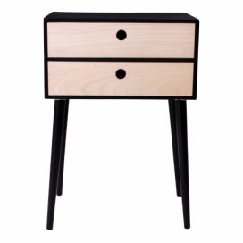 Noční stolek ze dřeva pavlovnie s černým rámem House Nordic Rimini