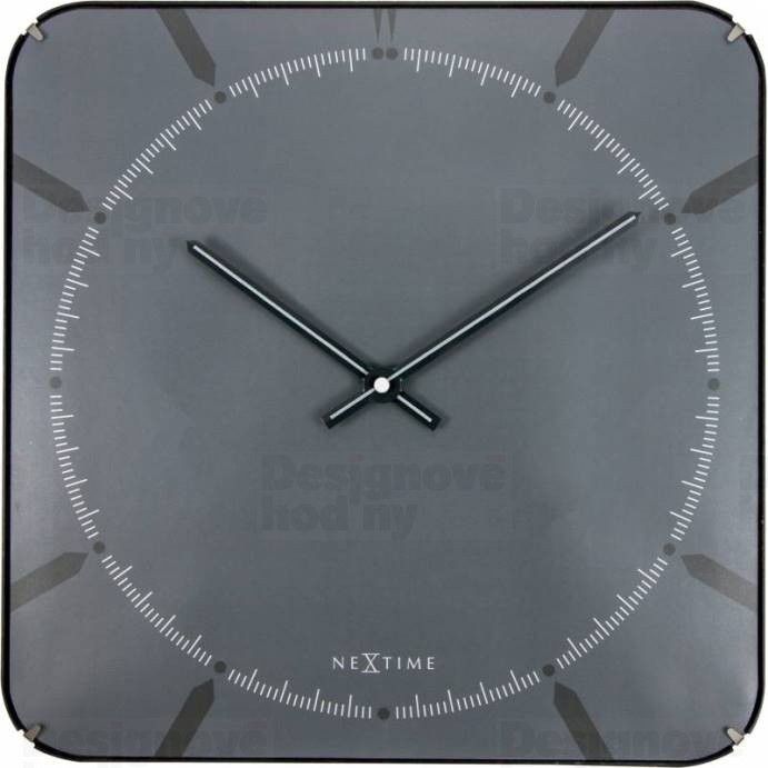 Designové nástěnné hodiny 3173 Nextime Michael Dome Grey 35cm - FORLIVING