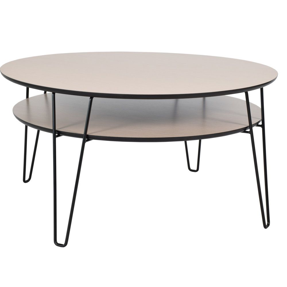 Konferenční stolek s černými nohami RGE Leon, ⌀ 100 cm - Bonami.cz