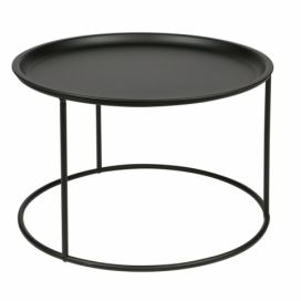 Černý konferenční stolek WOOOD Ivar, Ø 56 cm